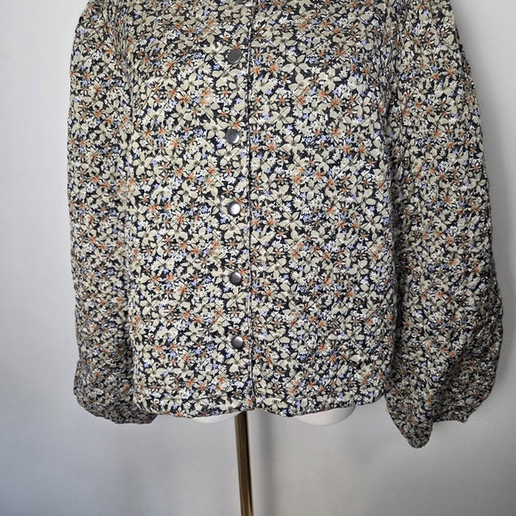 Kaffe KAeita Quilted Floral Puff Sleeves Lightweight Jacket - Picture 4 of 11